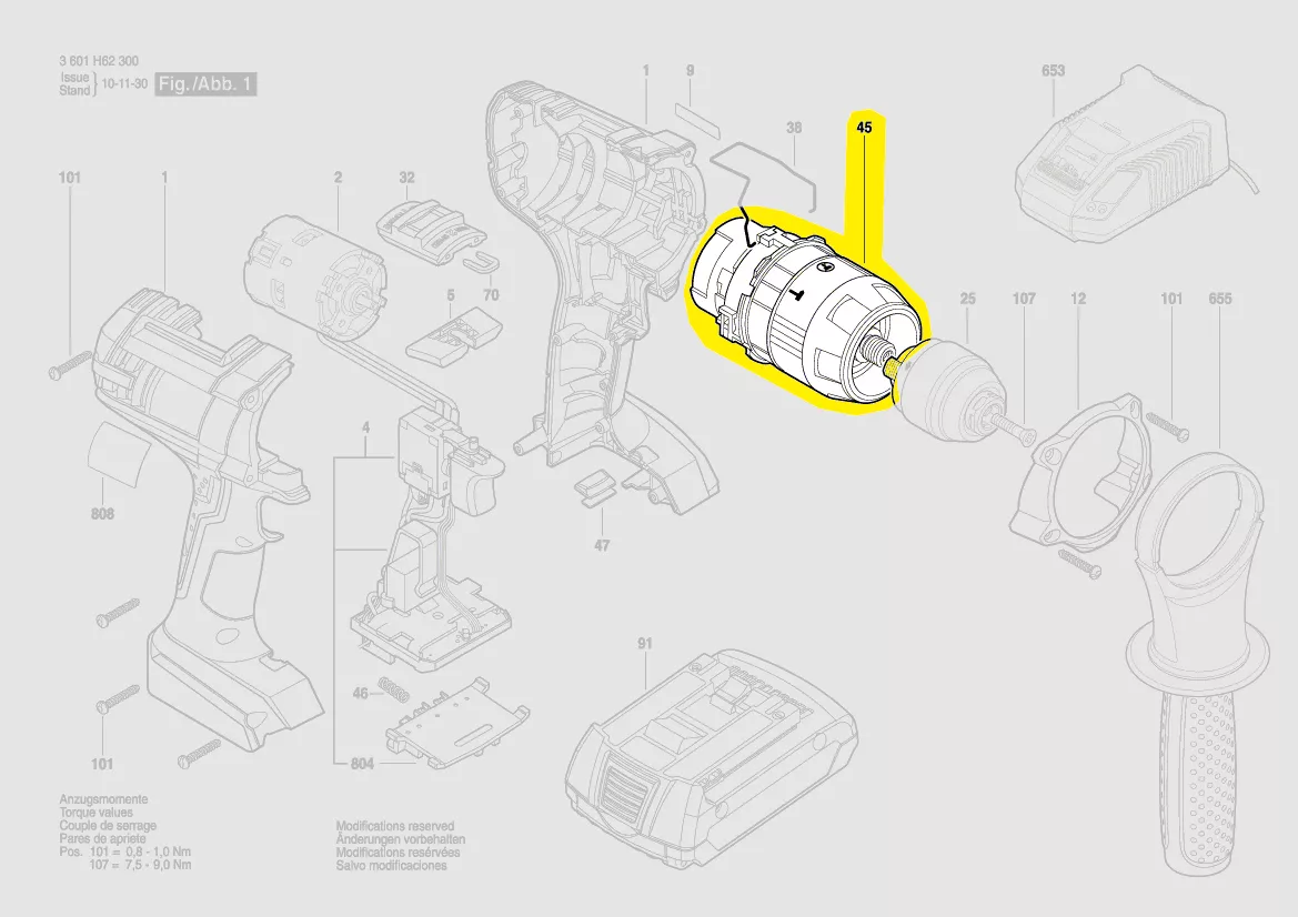 Boîte d\'engrenage planetaire réf. 2 609 199 316 Bosch